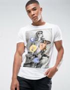 Religion T-shirt With Girl Sticker Print - White