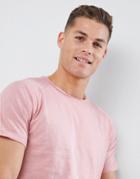 Jack & Jones Originals Longline T-shirt With Raw Hem Details And Raglan Sleeve - Pink