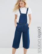 Vero Moda Petite Denim Cropped Overall Jumpsuit - Indigo