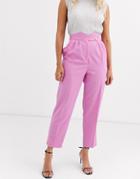 Asos Design Button Detail High Waist 80s Tapered Pants