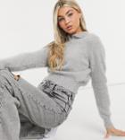 Collusion Fluffy Polo In Stone Gray-neutral