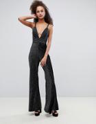 Bershka Glitter Jumpsuit - Black