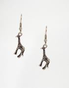 And Mary Silver Plated Giraffe Drop Earrings - Silver