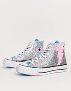Converse Trans Pride Chuck '70 Hi Silver Glitter Sneakers