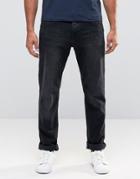 Esprit Straight Fit Jeans In Black Washed Denim - Black