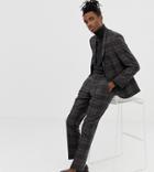 Heart & Dagger Slim Fit Wool Mix Suit Pants In Charcoal-gray