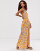 Parisian Printed Maxi Dress-yellow
