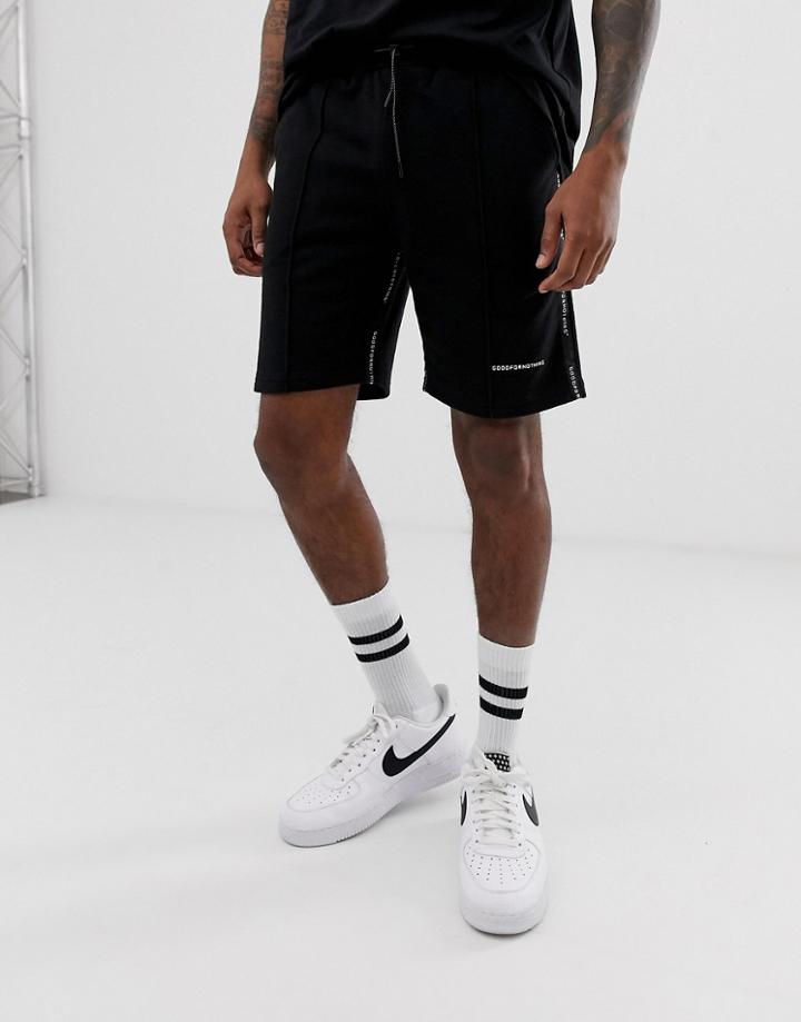 Good For Nothing Two-piece Shorts In Black With Logo Side Taping