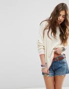 Asos Ultimate Chunky Sweater With Tipping - Cream