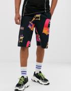Crooked Tongues Short In Games Print - Black