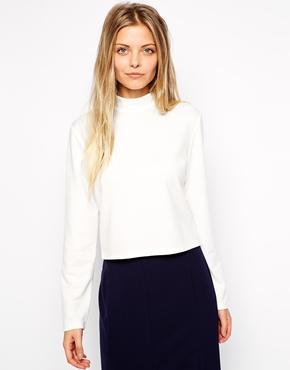 Asos Turtleneck Top In Ponti - Ecru