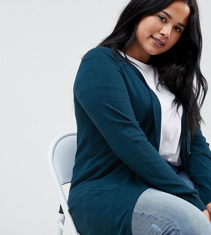 Junarose V Neck Cardigan - Navy