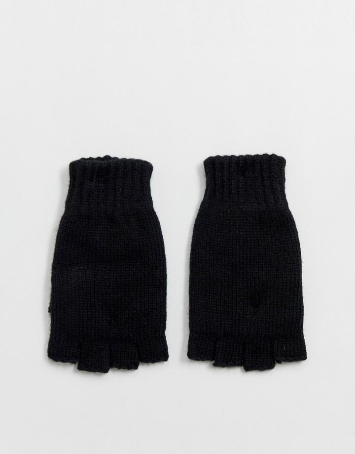 Weekday Fingerless Gloves In Black - Green