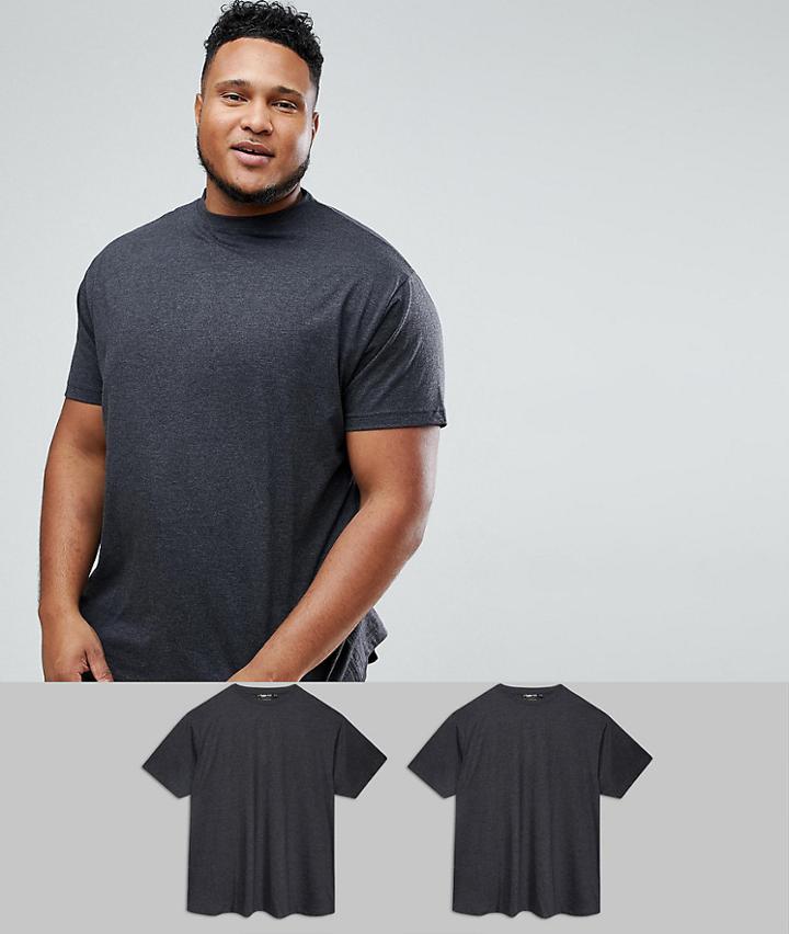 Replika Plus 2 Pack Gray T-shirt In 100% Cotton - Gray