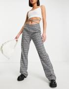 Daisy Street Y2k Straight Leg Pants With Wrap Waist Detail-multi
