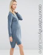 Asos Maternity Lounge Sweat Dress With Pockets - Blue