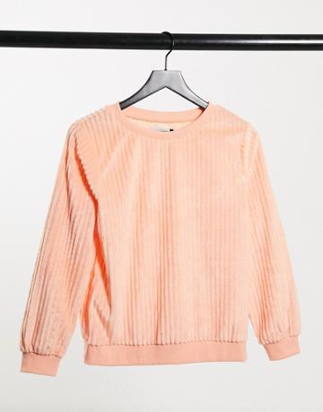 Street Collective Oversized Cord Sweater In Peach-orange