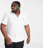 French Connection Plus Short Sleeve Oxford Shirt In White