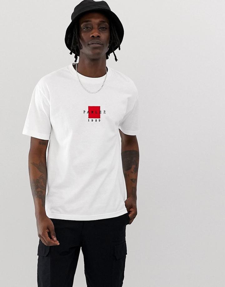 Parlez Mavar T-shirt With Embroidered Chest Logo In White