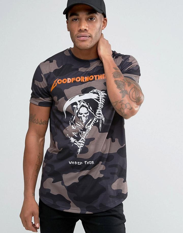 Good For Nothing Gothic Tour T-shirt In Camo - Green