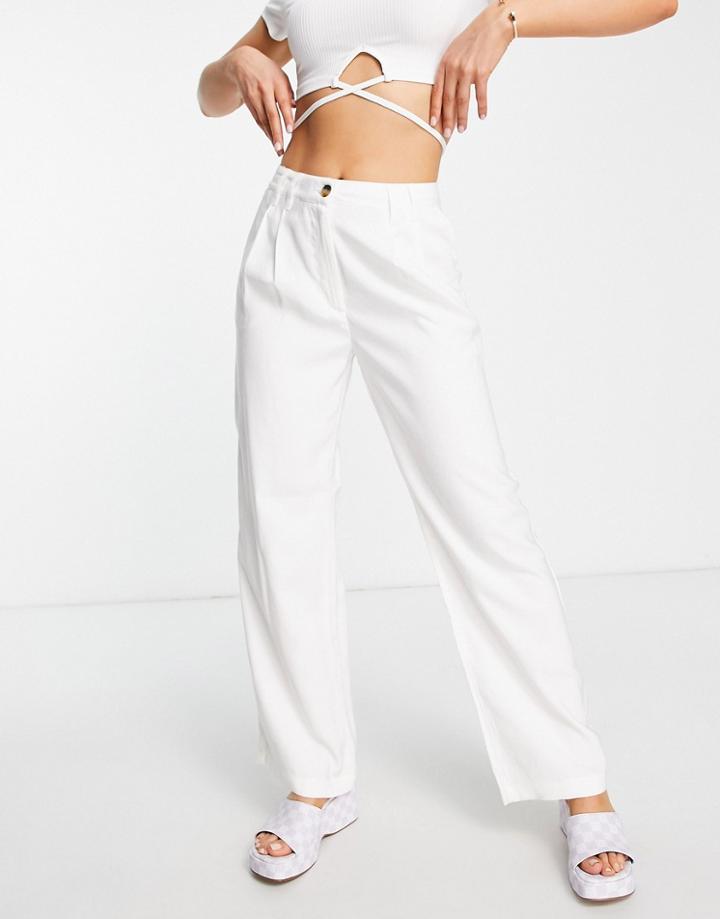 Jdy Wide Leg Tailored Pants In White
