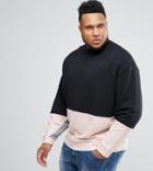 Asos Plus Oversized Sweatshirt With Color Blocking - Black