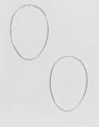 Weekday Large Oval Hoops In Silver - Silver