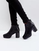 Truffle Collection Studded Platform Boot - Black