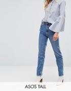 Asos Tall Recycled Florence Authentic Straight Leg Jeans In Mindy Vintage Blue Wash - Blue