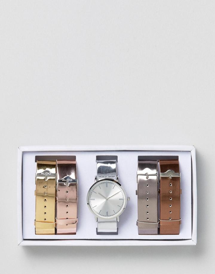 Aldo Metallic Multi Strap Watch - Gold