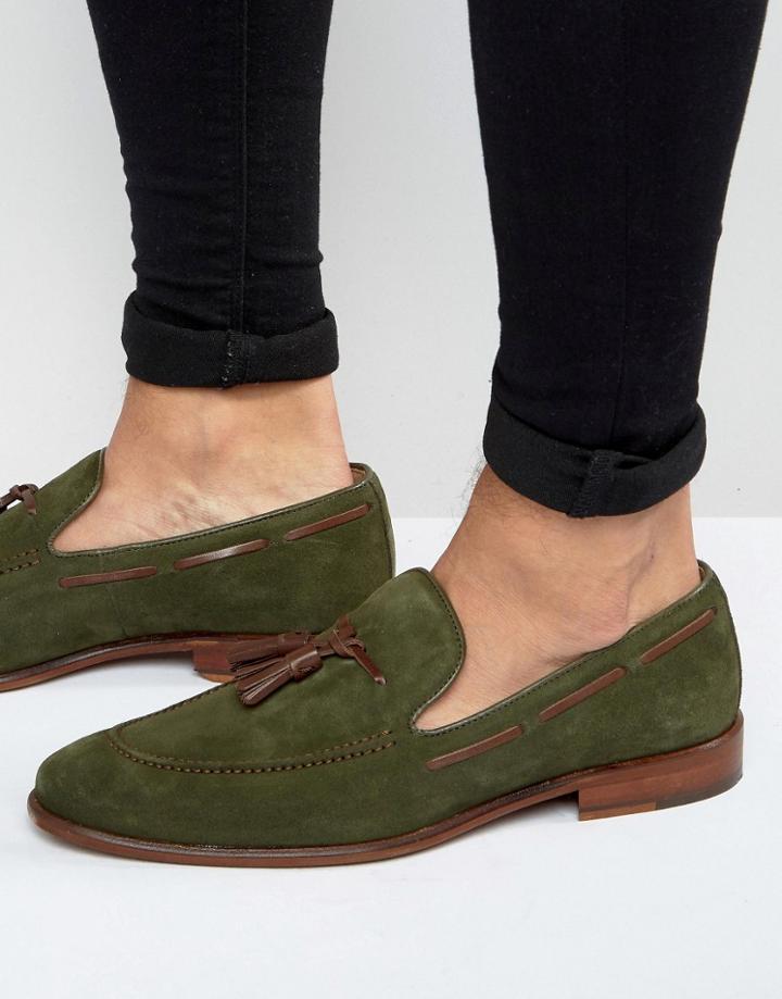 Aldo Dahlquist Suede Tassel Loafers - Green