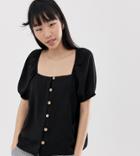 New Look Top With Square Neck In Black
