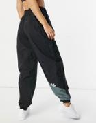 Adidas Originals Spliced Hem Sweatpants In Black