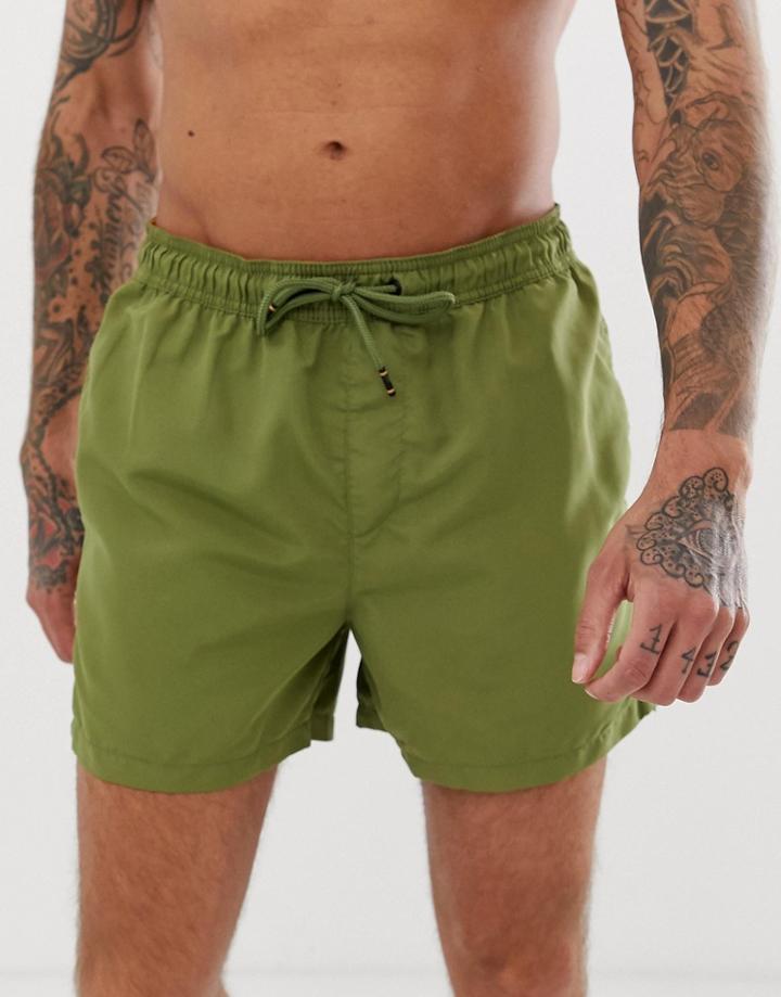 Jack & Jones Intelligence Swim Shorts With Contrast Lining-green