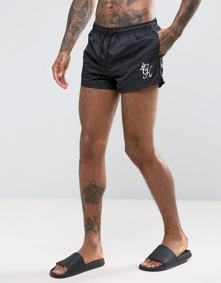 Gym King Runner Swim Shorts In Super Short Length - Black