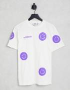 Adidas Originals Faces Print T-shirt In White