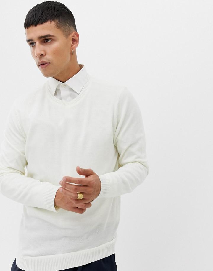 Asos Design Sweater In White - White