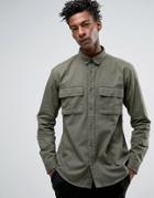 Only & Sons Shirt With Military Pockets In Regular Fit - Green