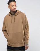 Asos Oversized Hoodie With Woven Pocket - Green