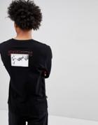Sweet Sktbs Long Sleeve T-shirt With Back Rose Print In Black - Black