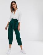 Asos Design Tailored Tie Waist Tapered Ankle Grazer Pants