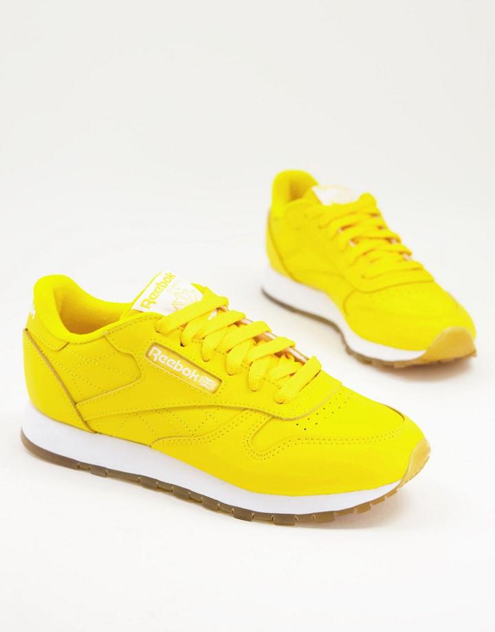 Reebok Classics Leather Sneakers In Toxic Yellow-multi
