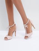 Head Over Heels By Dune Mercedes Pearl Trim Heeled Sandals - Beige