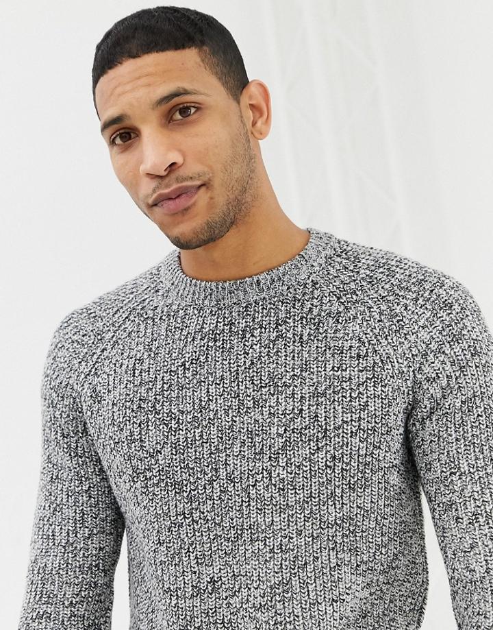 Burton Menswear Sweater In Twist Knit Light Gray - Gray
