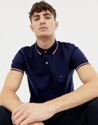 Tommy Hilfiger Tipped Polo Shirt - Navy
