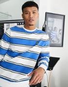 Lyle & Scott Stripe Sweat In Blue