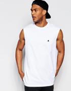 Asos Oversized Sleeveless T-shirt With Logo In White - White