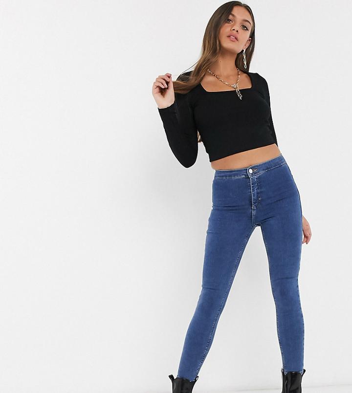 Asos Design Petite Square Neck Top In Black