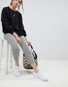 Asos Design Cigarette Pants In Cropped Length In Houndstooth Check - Multi