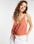 Free People Two Tie For You Cami In Copper-orange